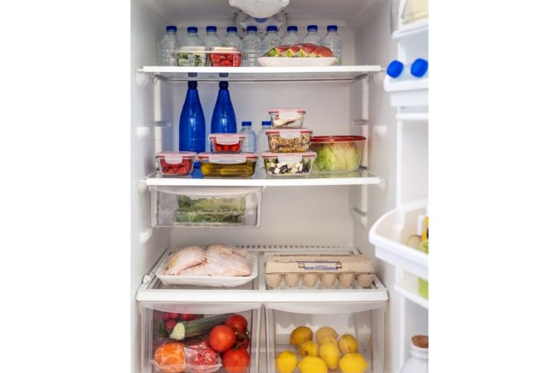 organizing stocks on fridge